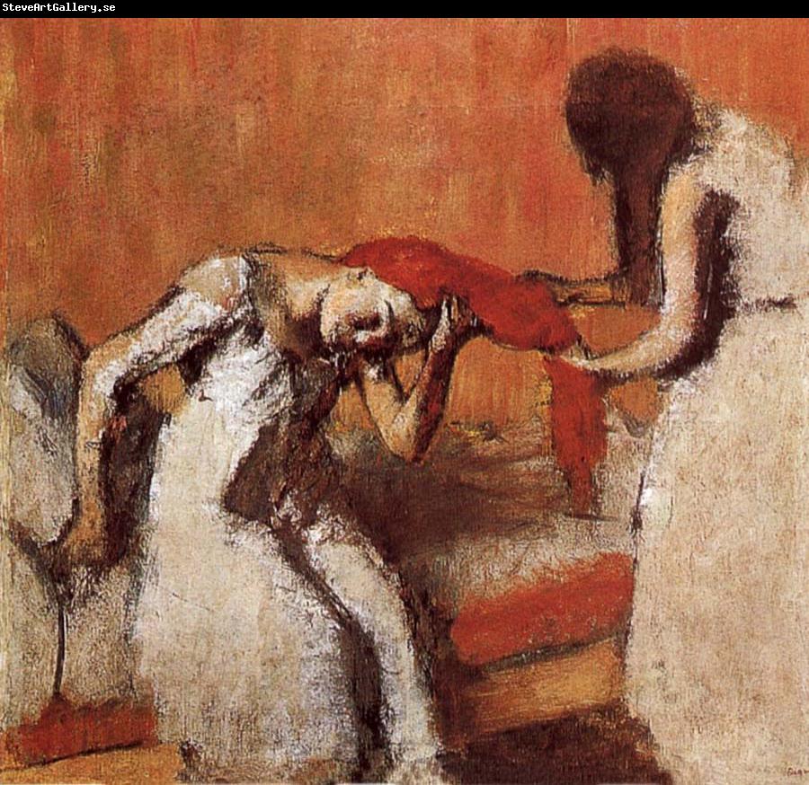 Edgar Degas Two lady dressing up hair